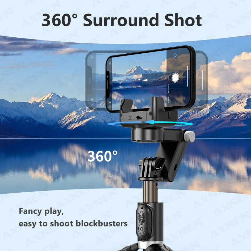 Gimbal Stabilizer Selfie Stick Tripod with Fill Light - Hobe.ie