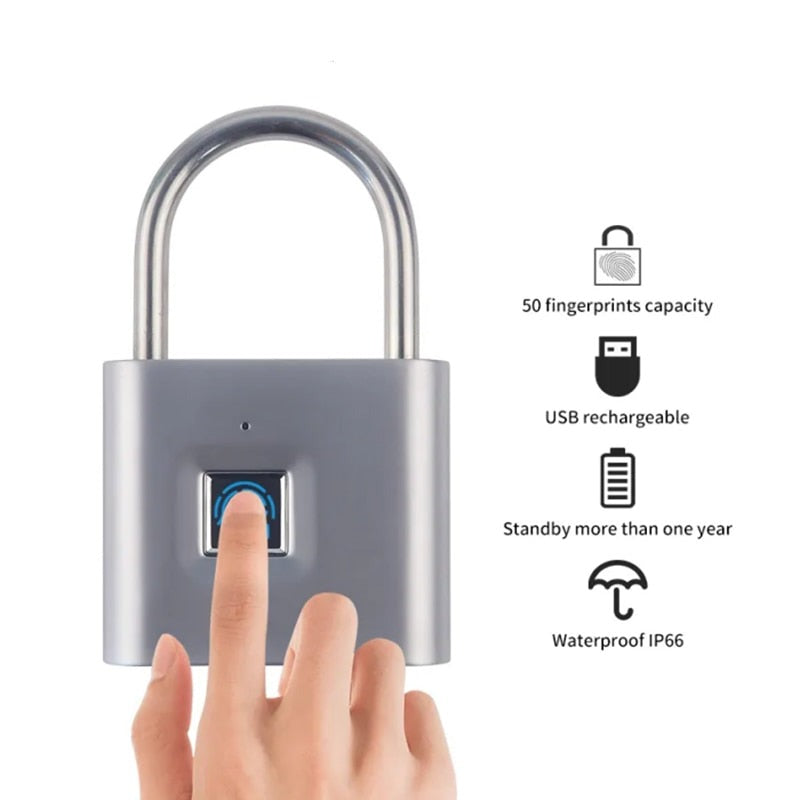 Portable Keyless Smart Fingerprint Padlock - Hobe.ie