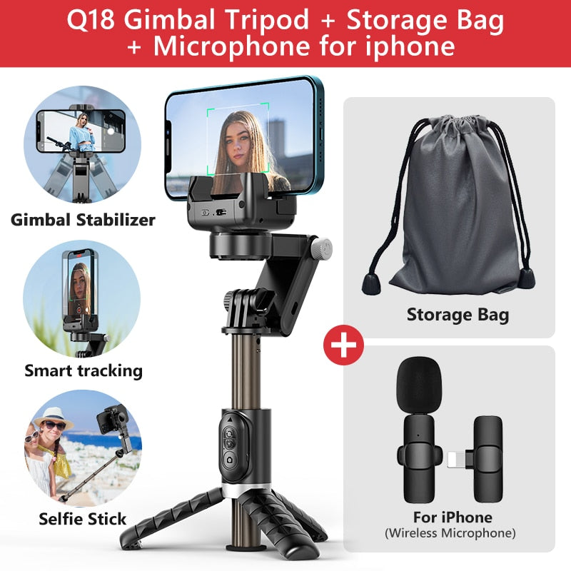 Gimbal Stabilizer Selfie Stick Tripod with Fill Light - Hobe.ie